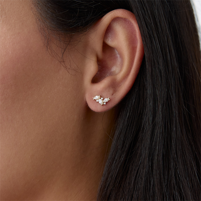 Tria Taşlı Damla Küpe - Rayna