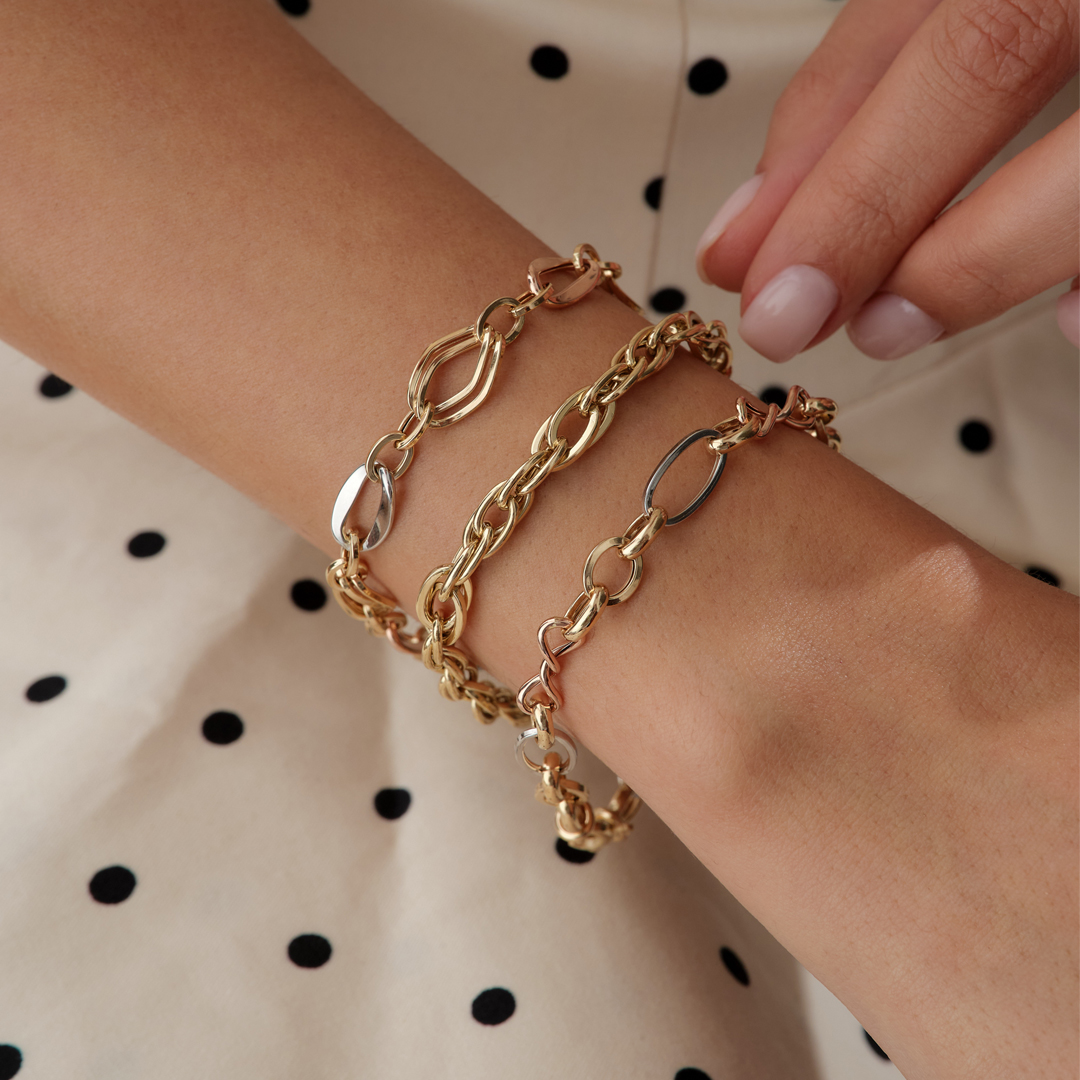 Tricolor Bloomed Altın Bileklik - 2