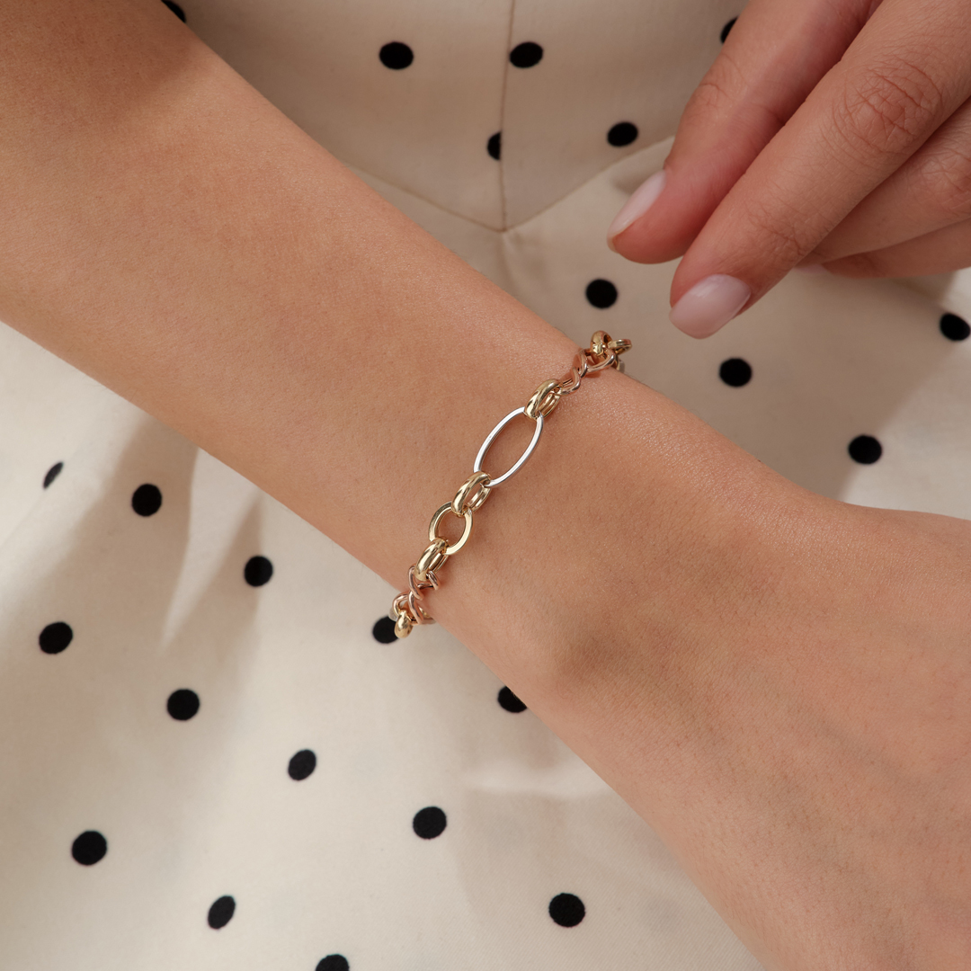 Tricolor Bloomed Altın Bileklik - 1