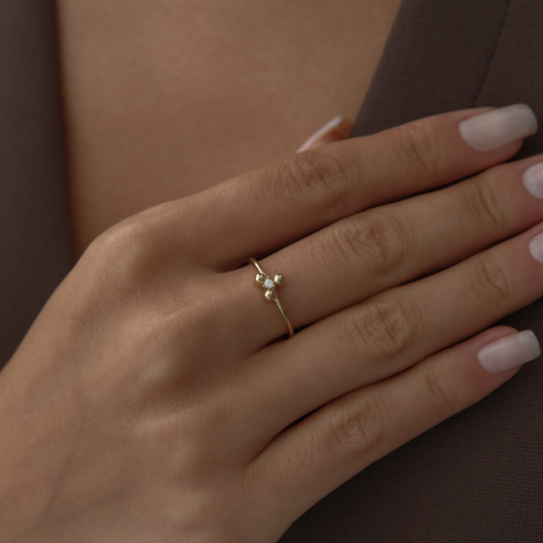 Trio Ball Mini Tektaş Yüzük - 2