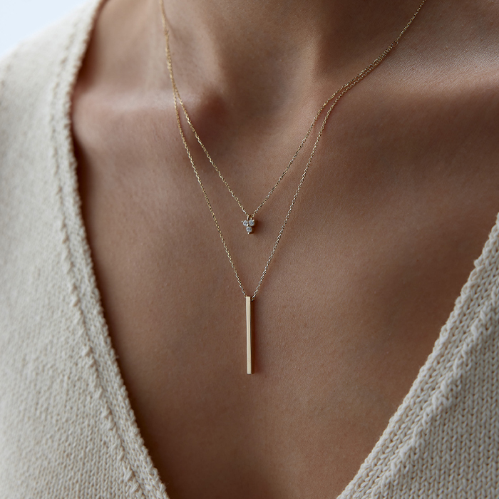 Trio Taş ve Line Kolye - Rayna (1)