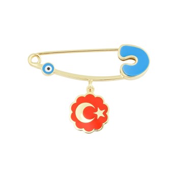 Türk Bayrağı Bebek İğnesi - Melike