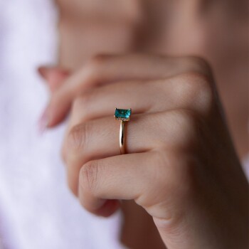 Turkuaz Baget Yüzük - Rayna (1)