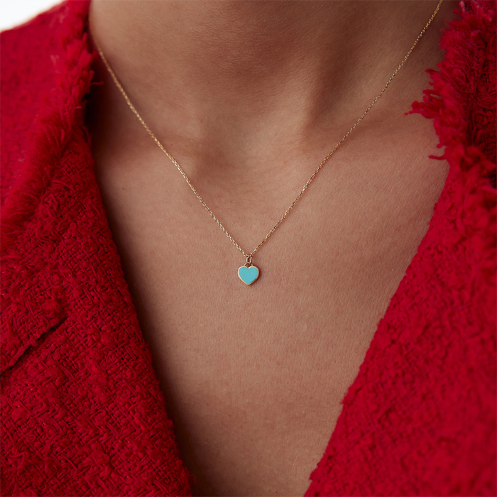 Turkuaz Kalp Kolye - Alen