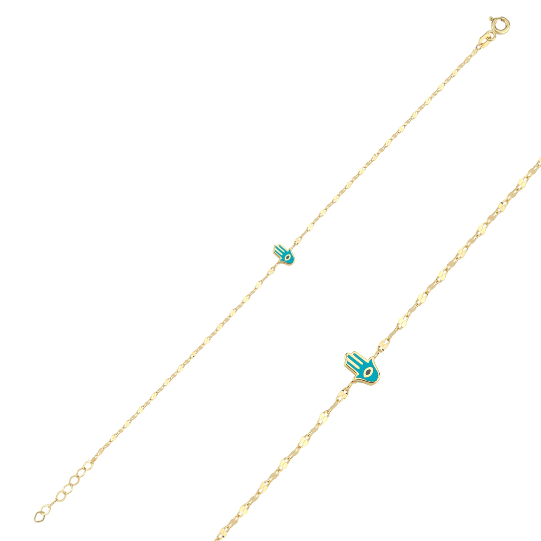 Turkuaz Mineli Fatma'nın Eli Bumerang Bileklik - 1