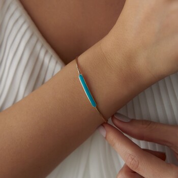 Turkuaz Mineli Tel Kelepçe - Alen (1)