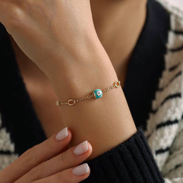 Turkuaz Nazar Bileklik - 1