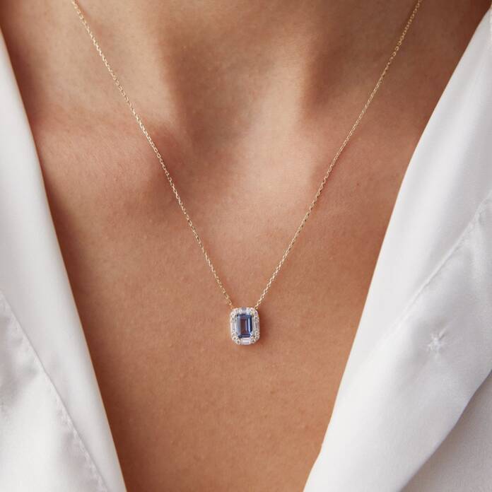 Turkuaz Taşlı Kolye - 1