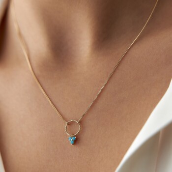 Turkuaz Tria Charm Kolye - Rayna (1)