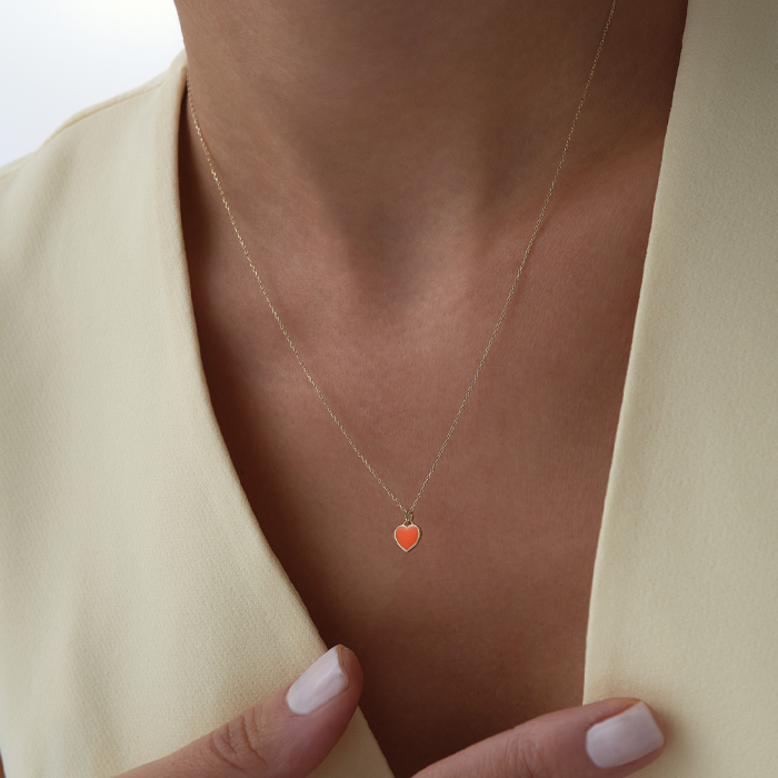 Turuncu Kalp Kolye - Rayna (1)