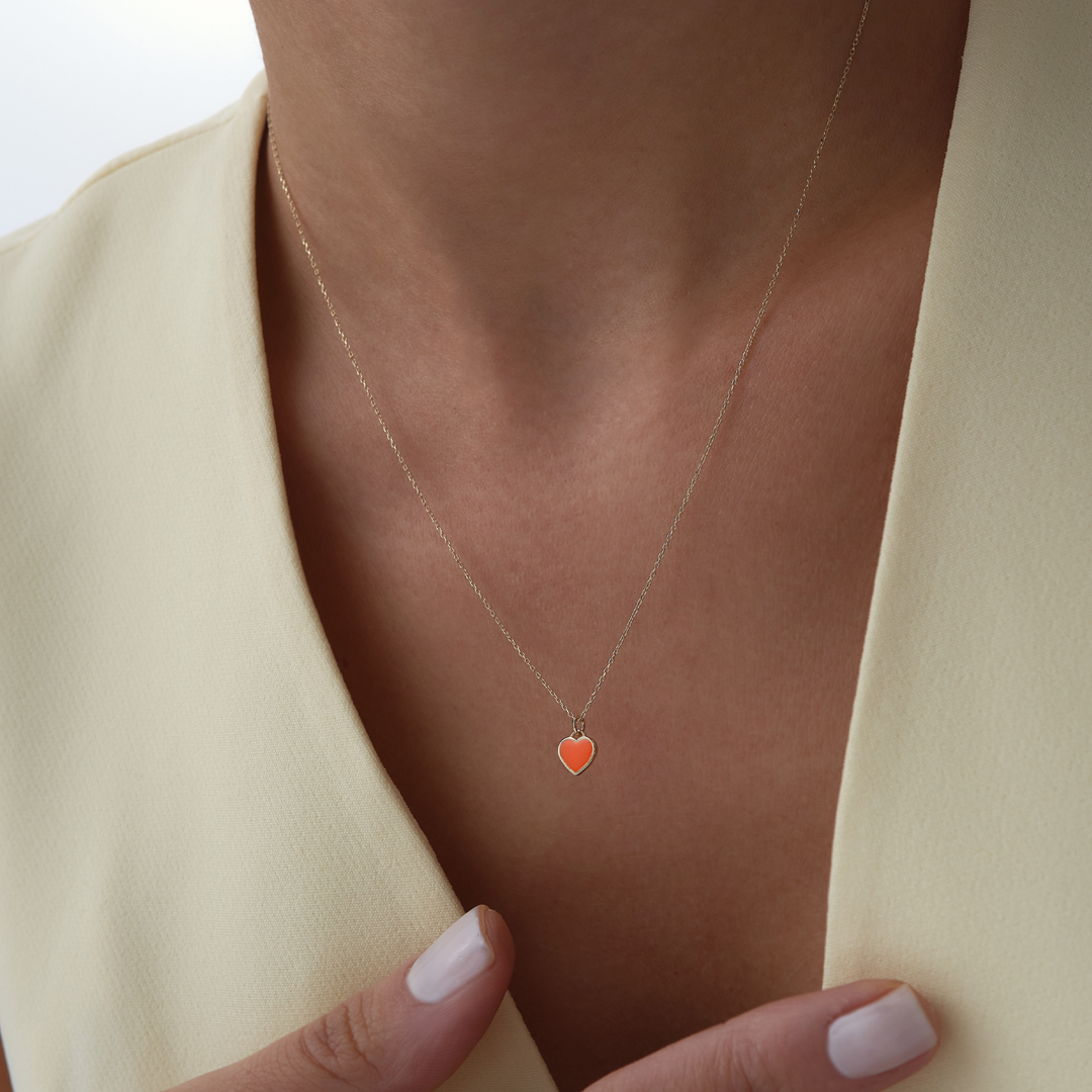 Turuncu Kalp Kolye - 2
