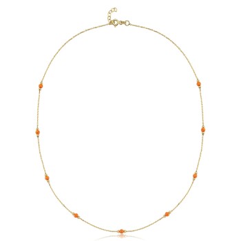 Turuncu Toplu Dorica Kolye - 4