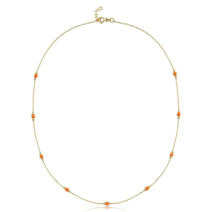 Turuncu Toplu Dorica Kolye - 4