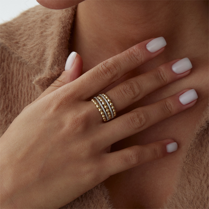 Twin Sıralı Ball Yüzük - Mazi (1)