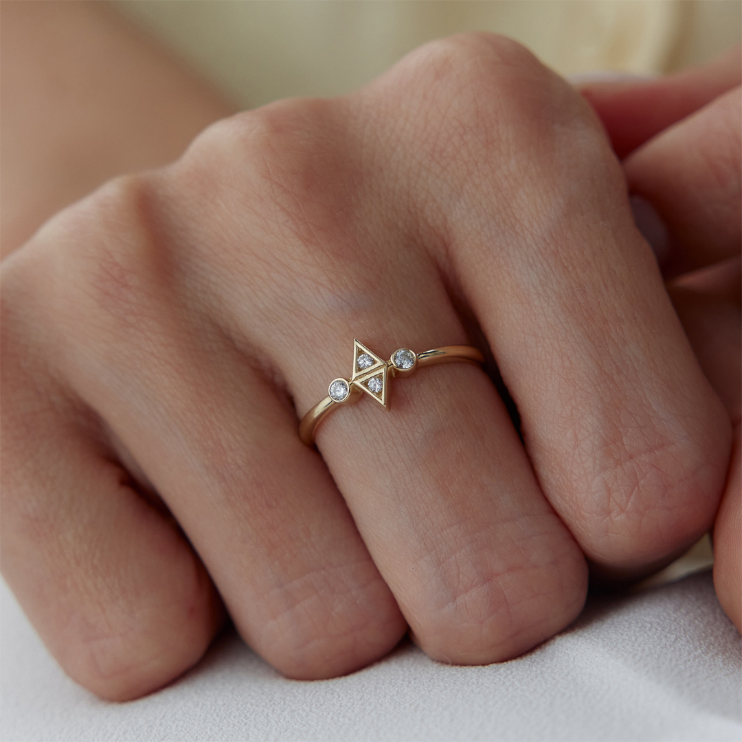 Twin Triangle Yüzük - 1