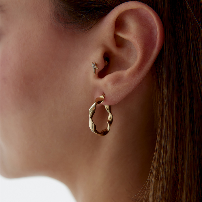 Twist Ring Halka Küpe - Mazal