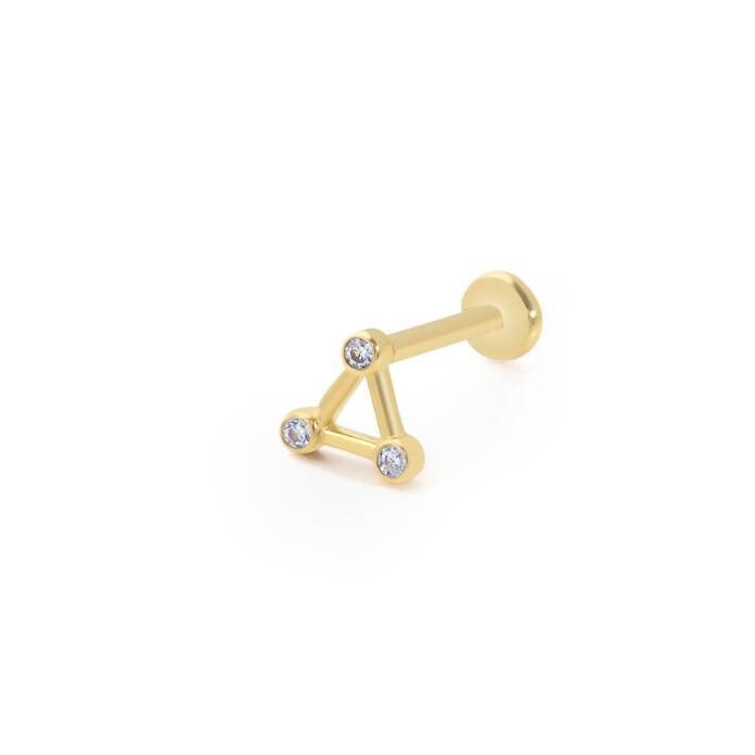 Üç Kenarı Taşlı Üçgen Model Tragus Piercing - 1