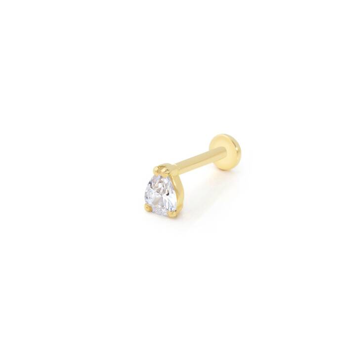 Üç Kenarlı Taş Model Tragus Piercing - 1
