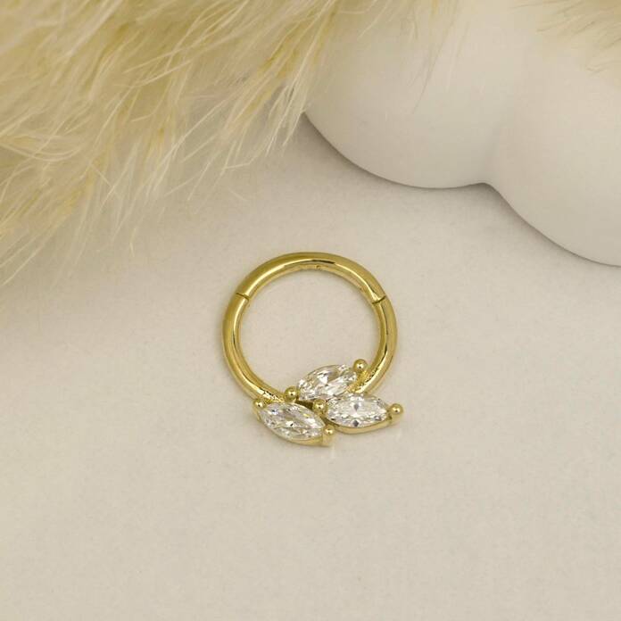 Üç Markiz Taşlı Helix Piercing - 2