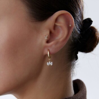 Üç Markiz Taşlı Küpe - Rayna