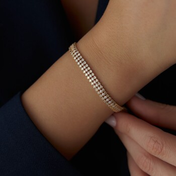 Üç Sıra Taş Detaylı Bileklik - Mazi (1)