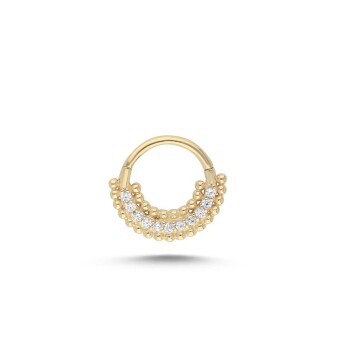 Üç Sıra Taşlı Helix Piercing - Alen