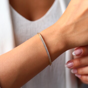 Üç Sıra Taşlı Kelepçe - Milan