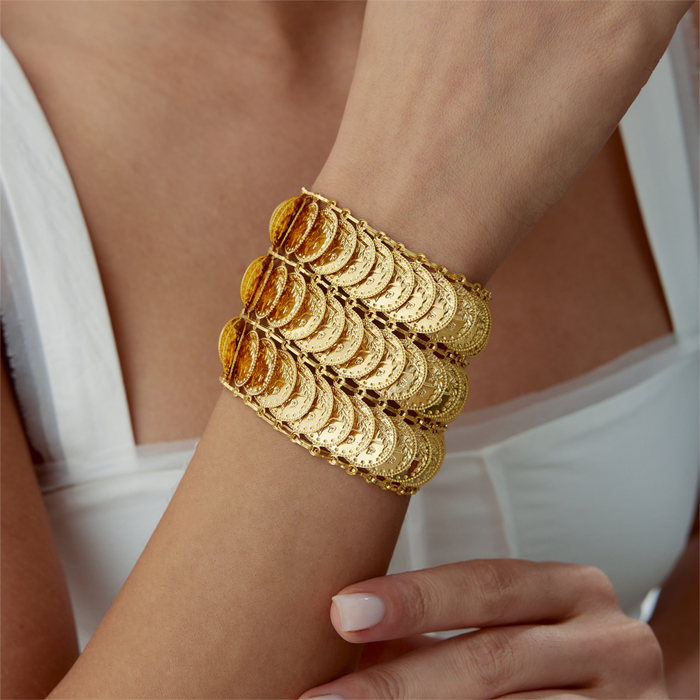 Üç Sıra Tuğra Baskılı Kelepçe - Özkonak