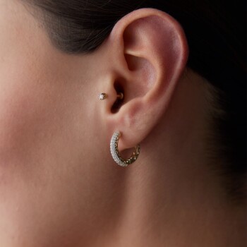 Üç Sıra Yarımtur Taşlı Küpe - Koçak (1)