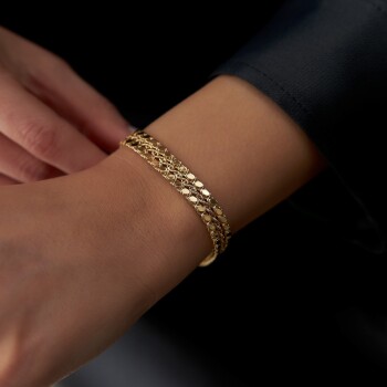 Üç Sıralı Pullu Halat Bileklik - İstor