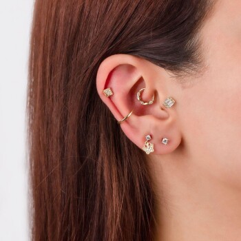 Üç Taş Motifli Helix Piercing - Dianora (1)