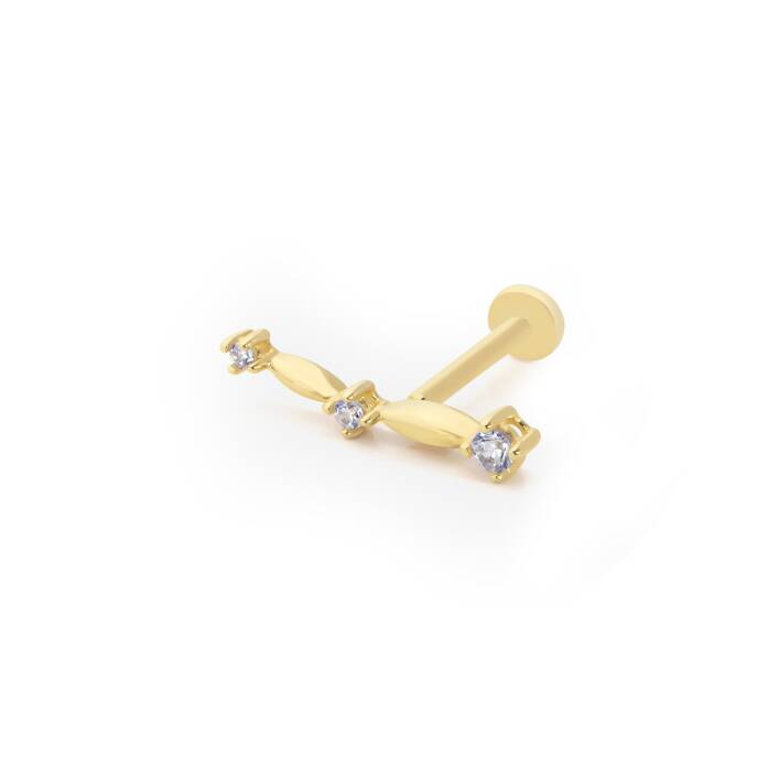 Üç Taş Tragus Piercing - 1