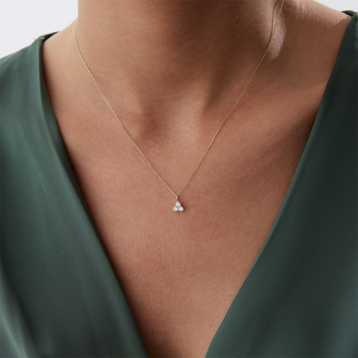 Üç Taş Üçgen Kolye - Alen (1)