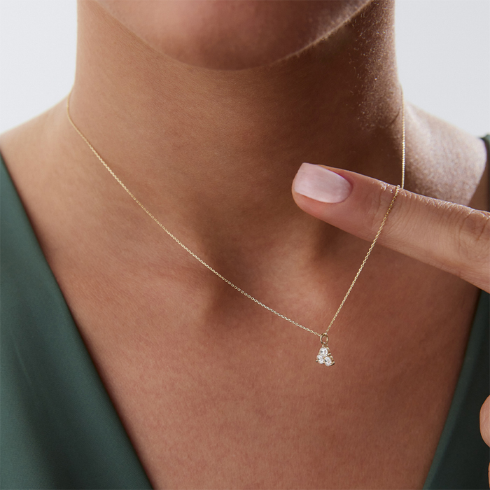 Üç Taş Üçgen Kolye - Alen