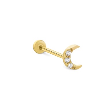 Üç Taşlı Ay Tragus Piercing - Alen