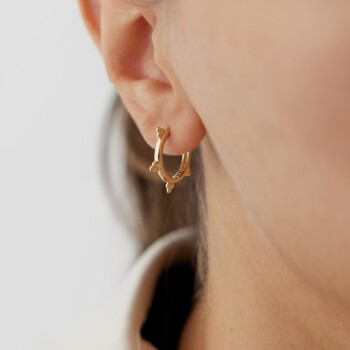 Üç Top Detaylı Halka Küpe - Ali Altınbas