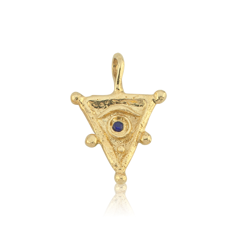 Üçgen Göz Kolye Ucu - Mavi Tuna
