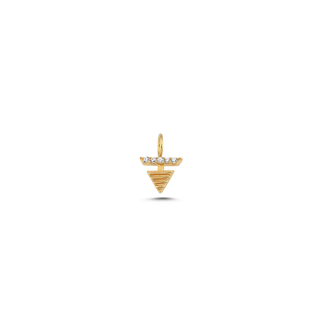 Üçgen Piramit Taşlı Charm - 1