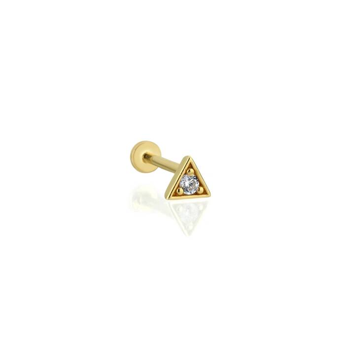Üçgen Tektaş Büyük Tragus Piercing - 1