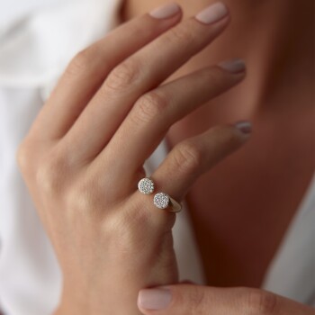 Uçları Taşlı Kavuşan Yüzük - Rayna (1)