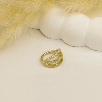 Üçlü Alttan Taşlı Helix Piercing - Dianora (1)