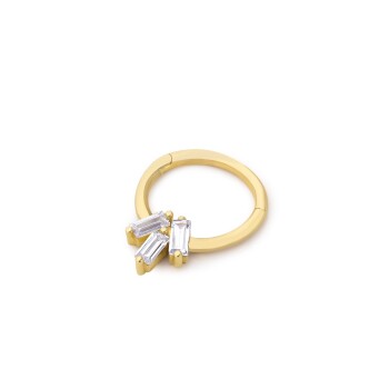 Üçlü Beyaz Baget Helix Piercing - Alen