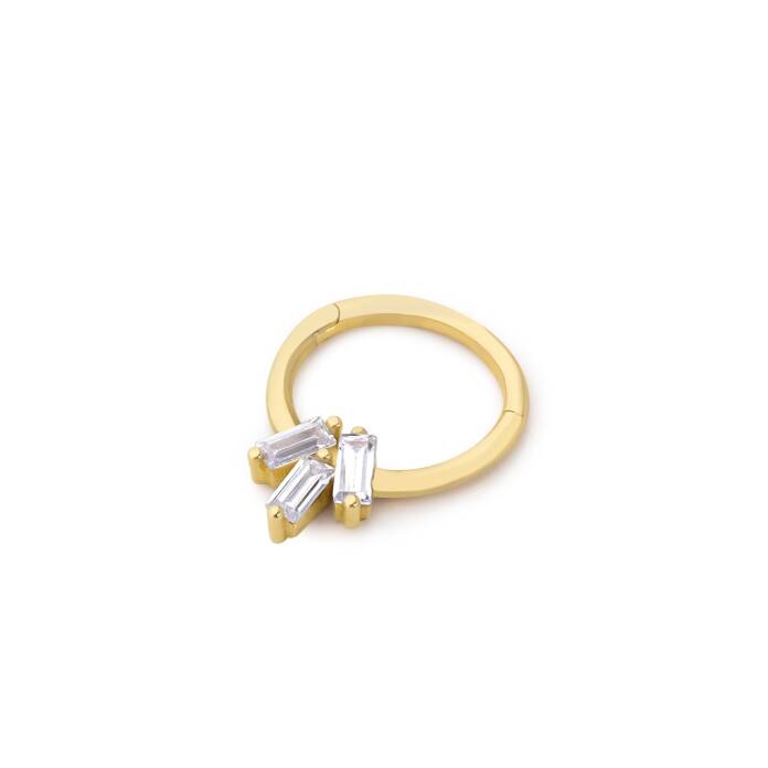 Üçlü Beyaz Baget Helix Piercing - 1