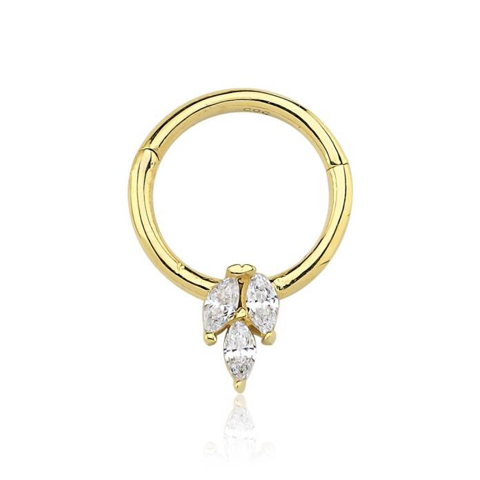 Üçlü Beyaz Markiz Helix Piercing - 2