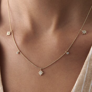 Üçlü Bubble Kutup Yıldızı Kolye - Garo