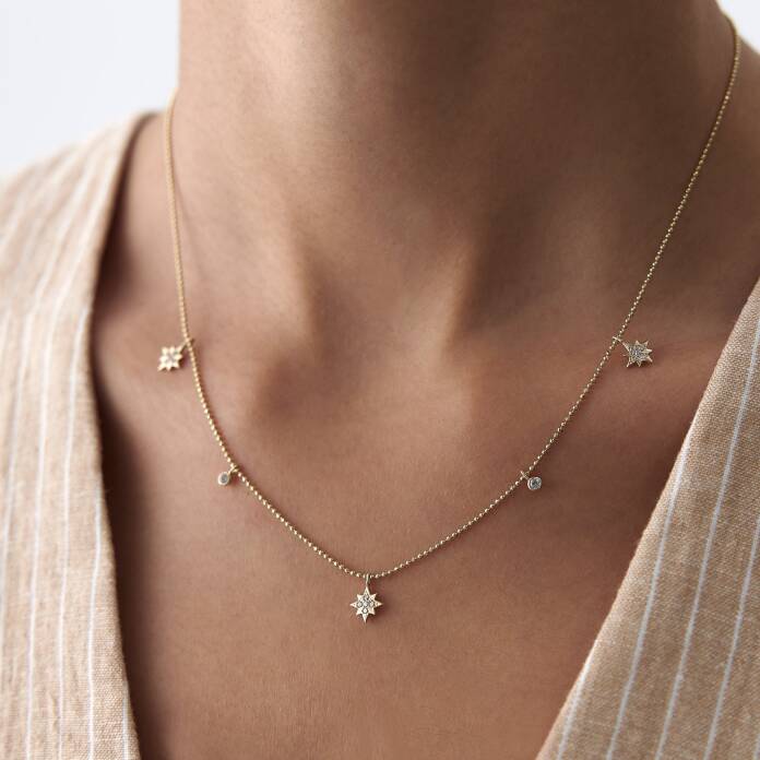 Üçlü Bubble Kutup Yıldızı Kolye - 2