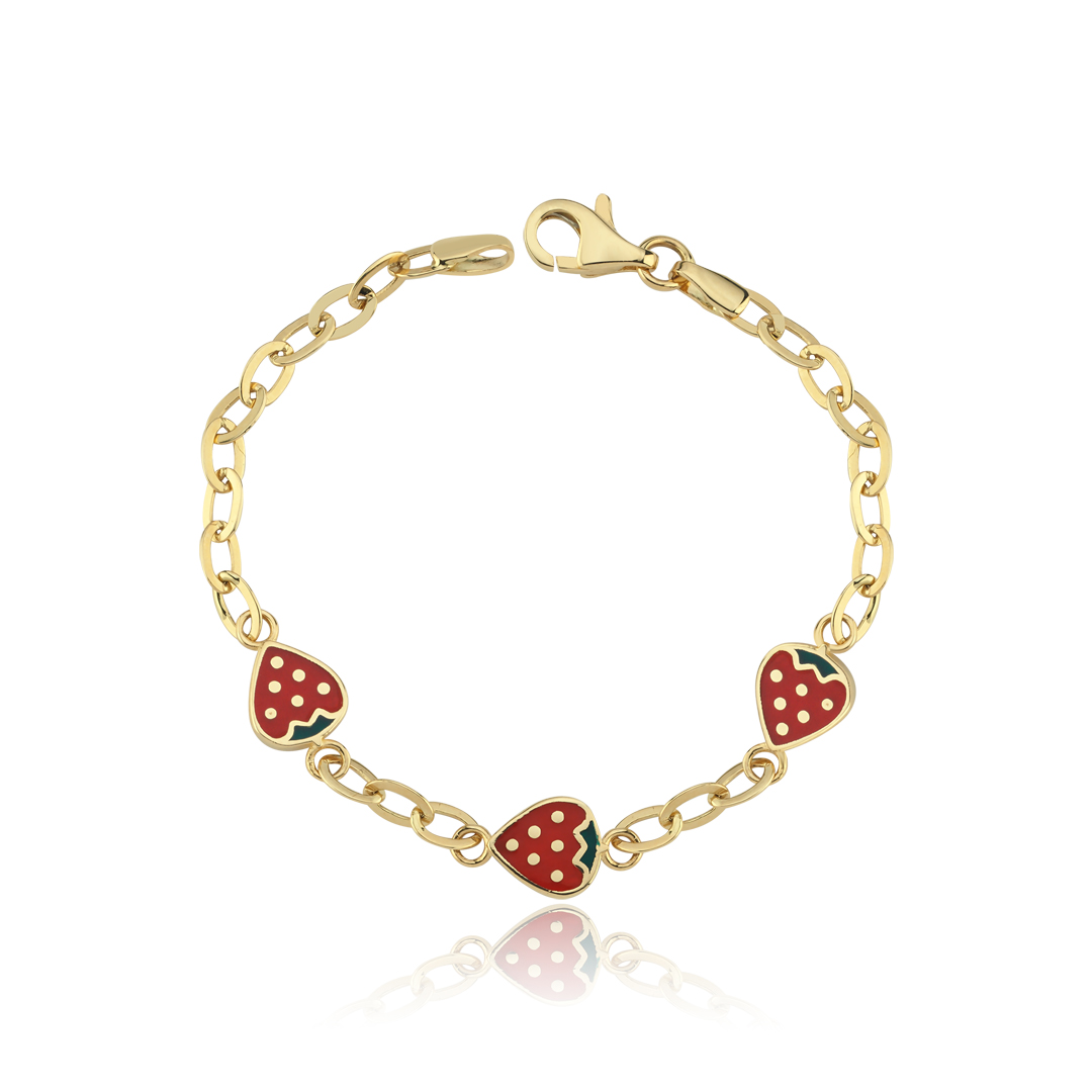 Üçlü Çilek Çocuk Bilekliği - 1