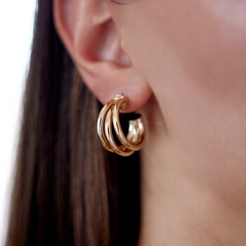 Üçlü Halka Küpe - Tuana