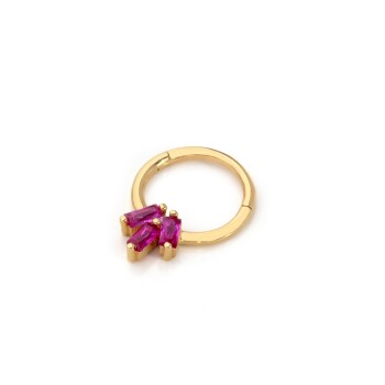Üçlü Kırmızı Baget Helix Piercing - Alen