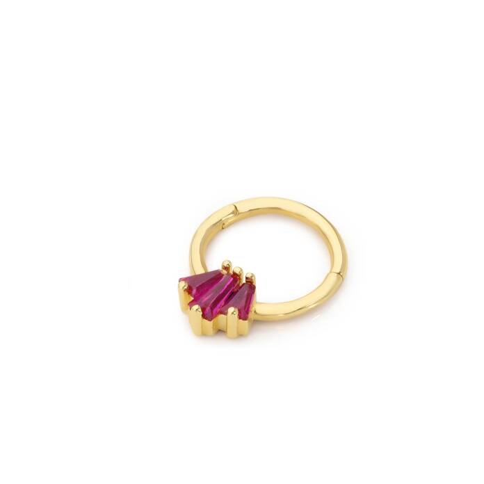 Üçlü Kırmızı Baget Helix Piercing - 1